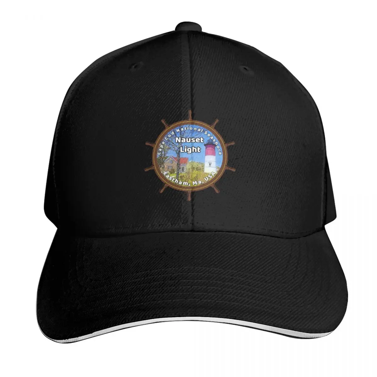 Nauset Lighthouse Badge Baseball Cap Vintage Retro Embroidered Lightweight Packable Gift for Him Her