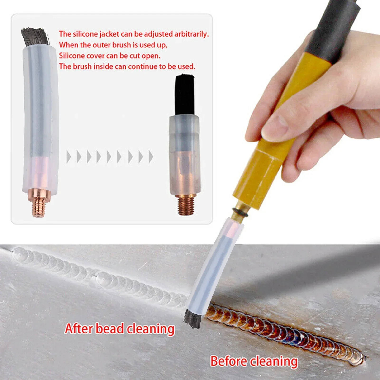 Pickling TIG WIG MIG Cleaning Brush M6 / 8/10 Cover Cleaning Weld Weldseam Cleaner For Electrolytic Pickling Welding Accessories