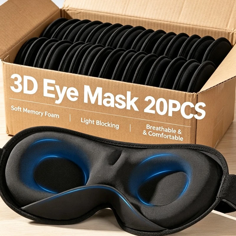 3D Eye Mask Comfortable Breathable Sleep Mask with Nose Pad Adjustable Size Eye Cover for Sleeping Travel & Nap Blackout