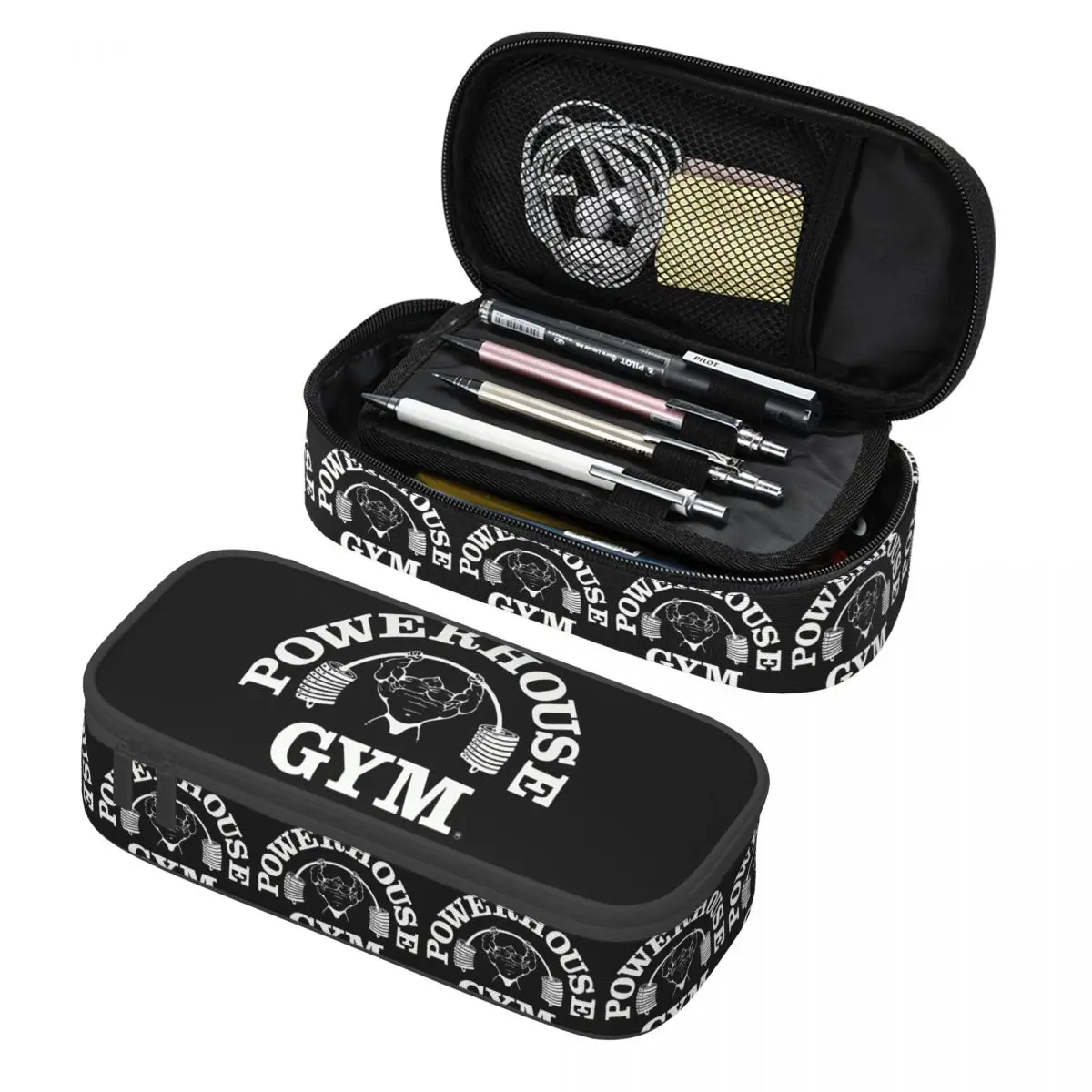 Powerhouse Gym Fitness Building Muscle Pencil Cases Pencil Pouch Storage Stationery Supplies Large Capacity Pen Box Pencil Bag