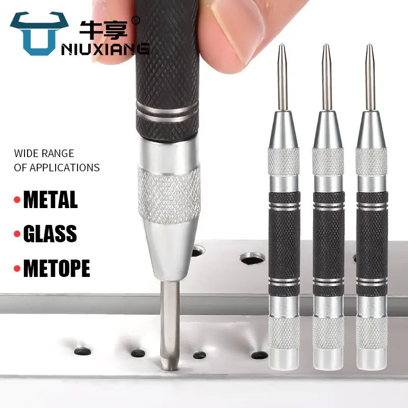 Automatic Center Punch Automatic Metal Punch Tool Woodworking Tool Loaded Marker Wood Chisel Hand Drill Drills Locator Drill Bit