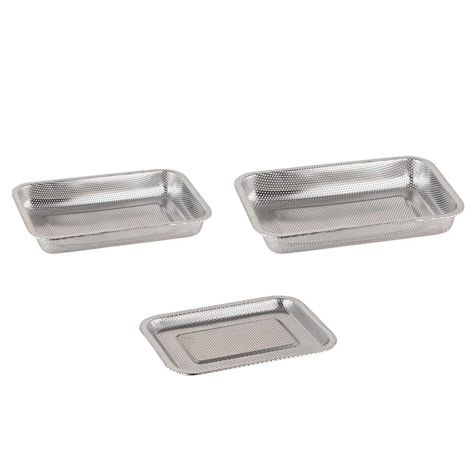 

Vegetable Barbecue Basket Stainless Steel Strainer Tray for Picnics Campings