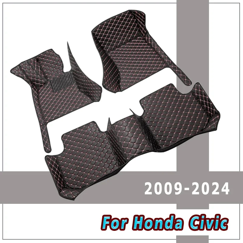 Car Floor Mats For Honda Civic 2024 2023 2022 2021 2020 2019 2018 2017 2016 To 2009 Foot Carpets Auto Interior Accessories Rugs