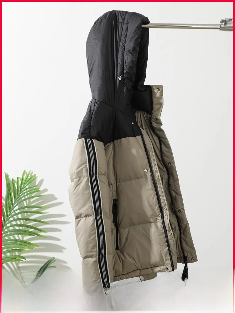 

Men's Casual Hooded Thiened Warmth Du down Jaet Winter High-end Anti-cold Comfortable Nylon Fabric Non-iron Treaent