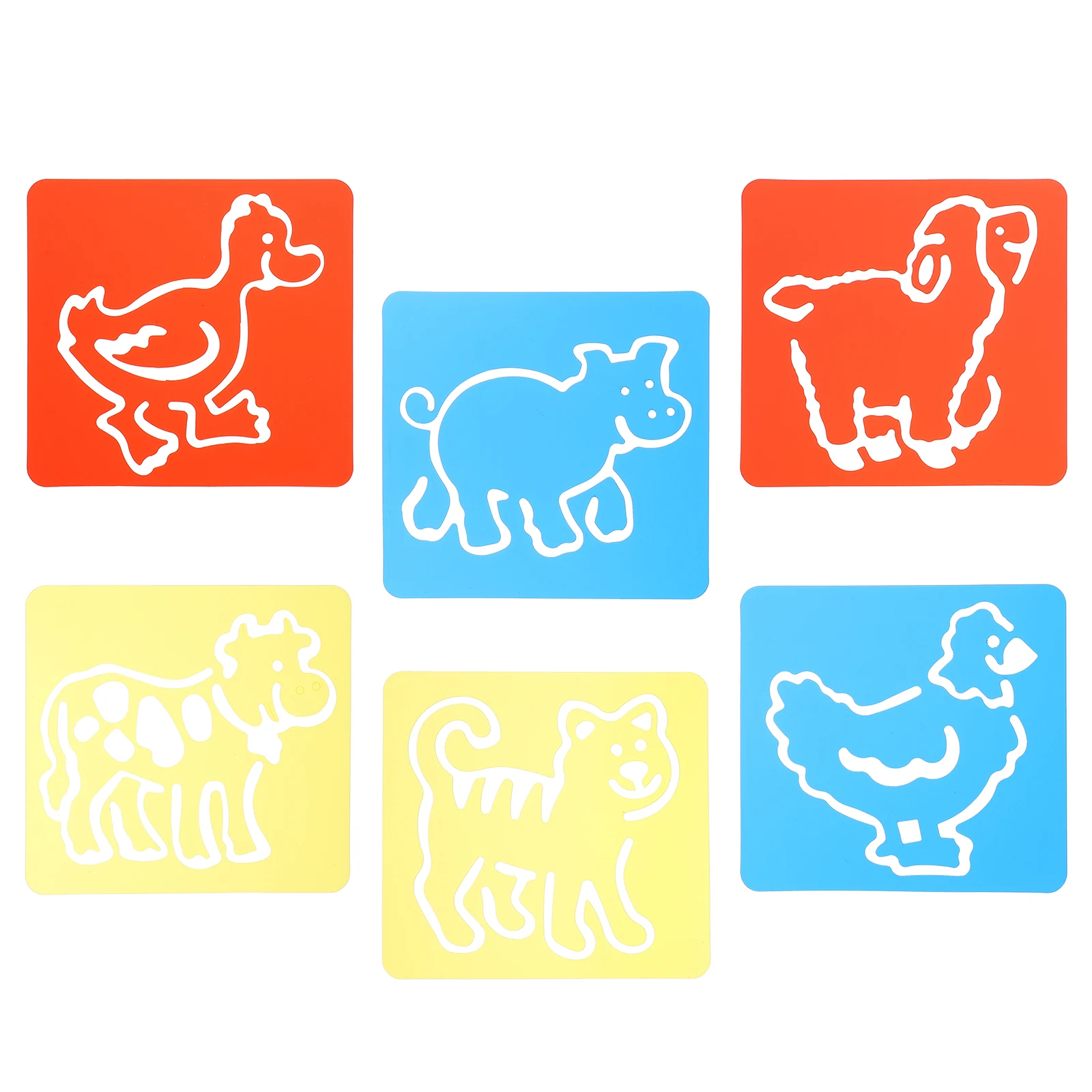 

2 Sets Plastic Reusablekids Drawing Tablet Template Cute Animal Stencil Doodle Board Accessory Lcd Writing Pad Painting Tool