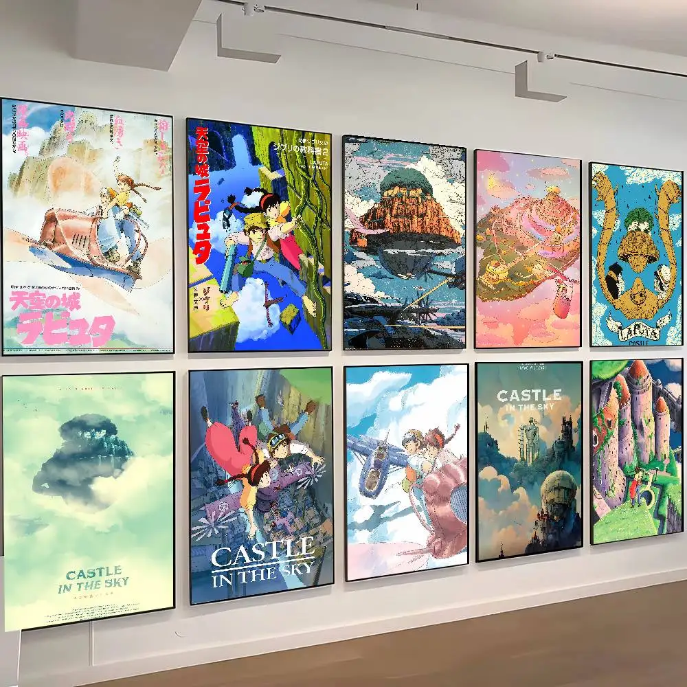 L-Laputa C-Castles-Sky Classic Anime Poster Posters Decorative Paintings Study Bedroom Bar Background Wall Murals Gifts