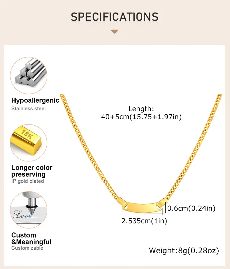 Personalisierte Namenskette, Edelstahl-Kettenarmband, in Gold- oder Silberfarbe, personalisierter Schmuck für Online-Händler. – Detail 5
