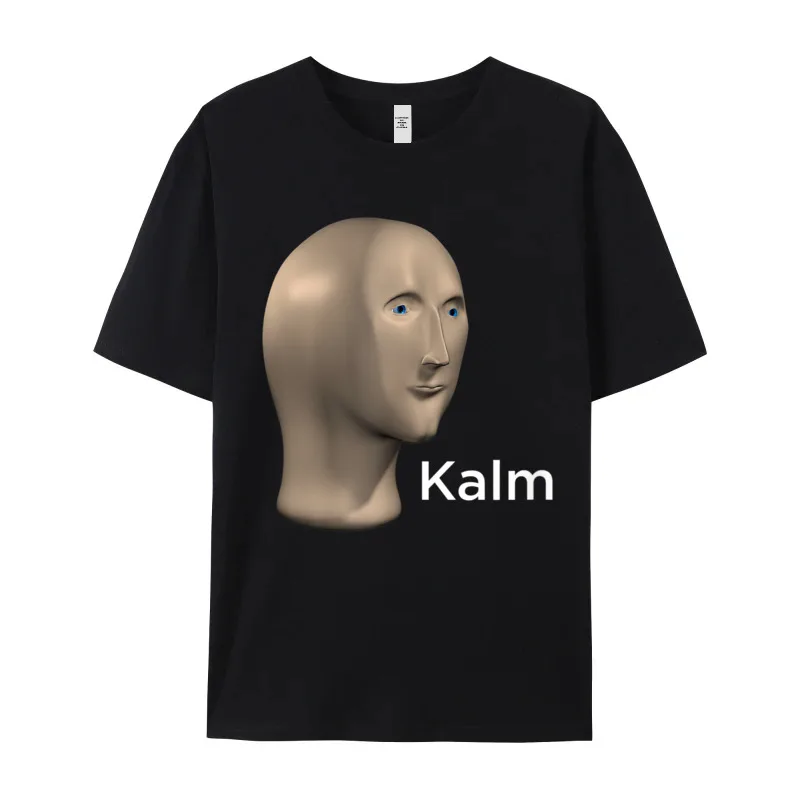 Graphic Meme Man Kalm 3D Head Design Short Sleeve Labor Day Tops & Tees Family O Neck 100% Cotton Tee Shirts Youth T Shirt