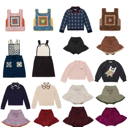 2025 Winter Autumn m&p Kids Sweaters and Skirts Clothing Sets Girls Cute Knit Cardigan Outwear Clothes Sets