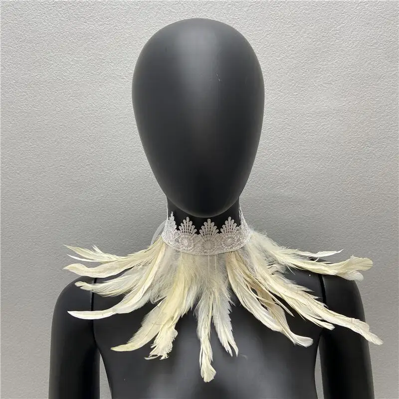 Halloween weißen Schal y2k Pelz Schal Kleid Cape Neck Schals Frau Cosplay Snood Kinder Schals Gothic Style Hochzeits feier Schal – Detail 13
