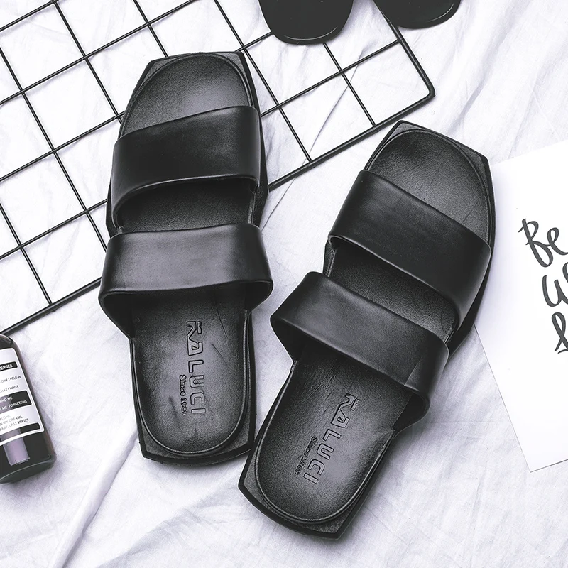 

Повседневные новые тапочки с толстой подошвой, мужские удобные сандалии на платформе Eva на мягкой подошве, мужские летние нескользящие пляжные тапочки с двойным ремешком