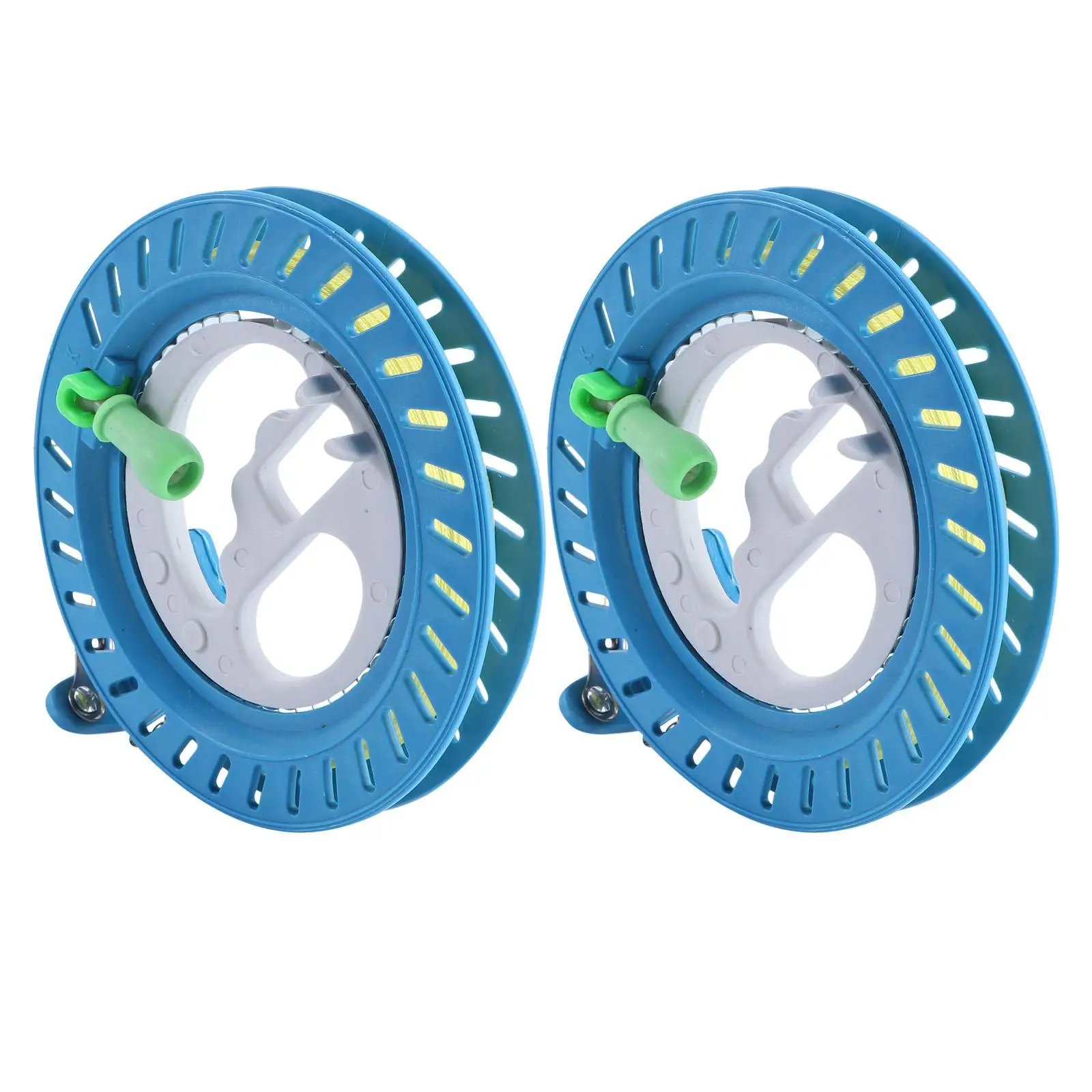 Roue à main en plastique ABS pour cerf-volant, bobine de 15cm, 150m, chaîne verrouillable, Anti-inversion, poignée ergonomique, jouets d'extérieur, 2 pièces
