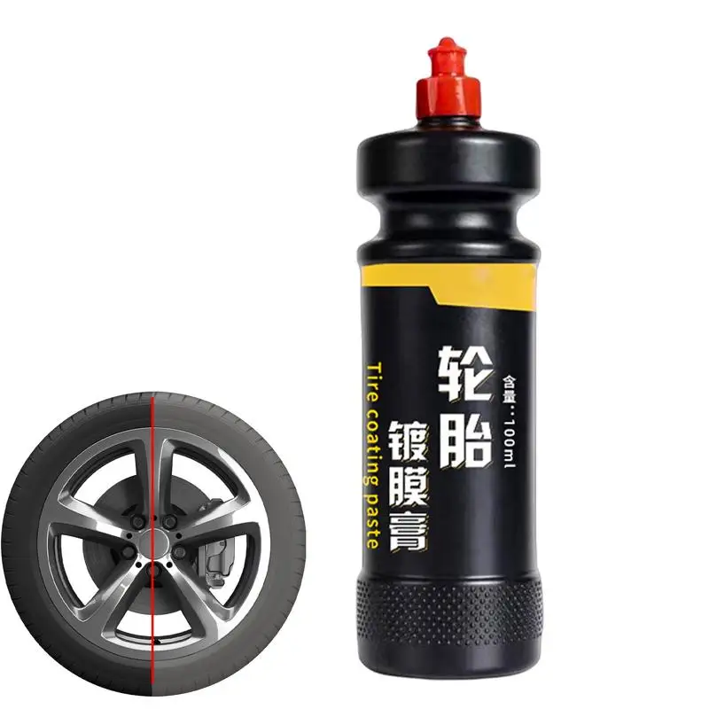 Tire Coating 100ml Portable Tire Black Polish Car Tyre Shine Tire Care Products Long Lasting Tire Gloss Wax For High Gloss Shine