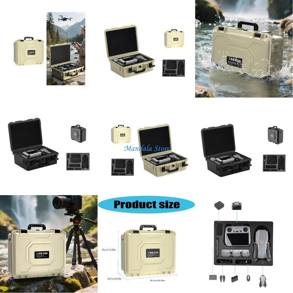 

U2JC High Capacity Protective Waterproof Hard Plastic Protective Equipment Tool Case Equipment Storage Box for Air 3