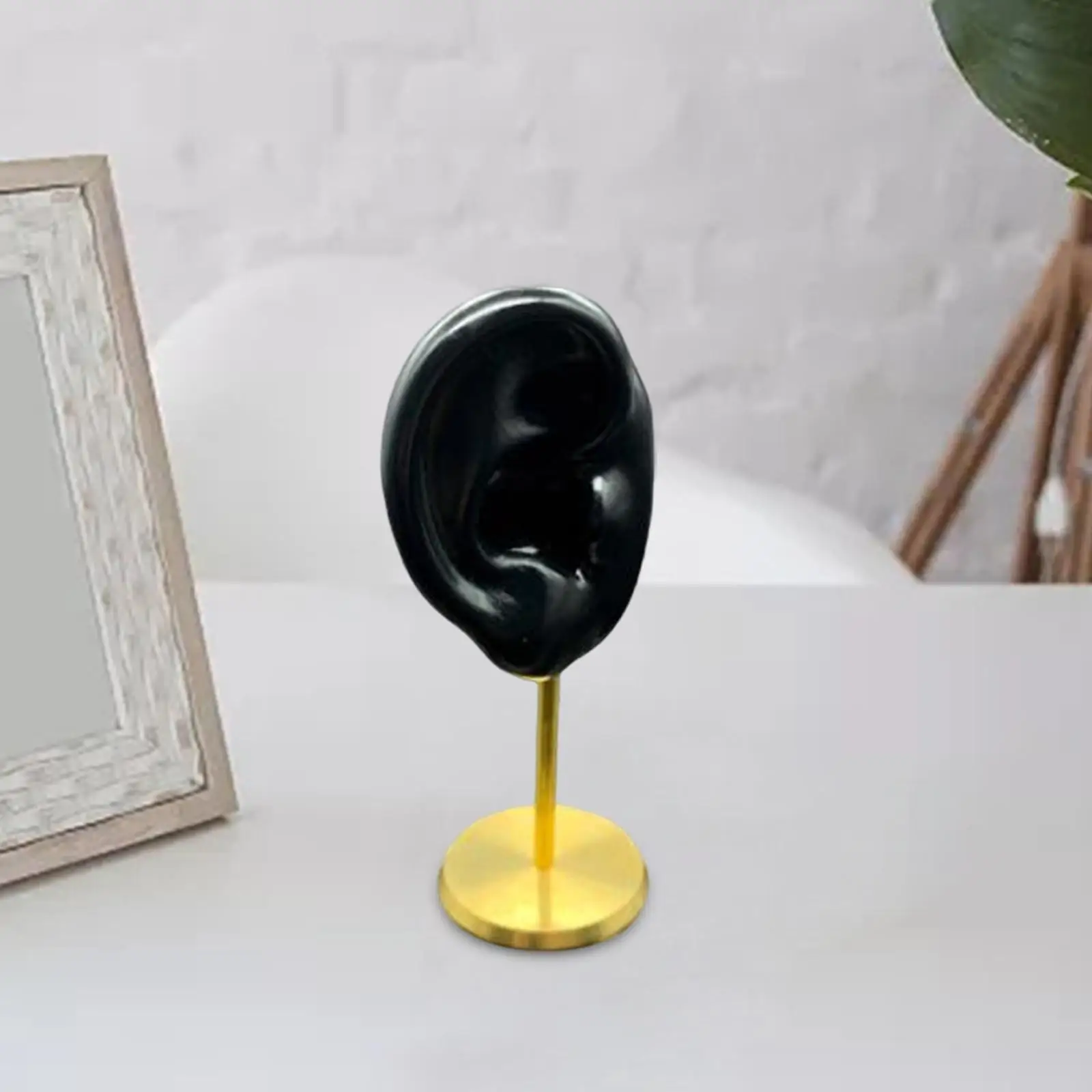 Earring Display Stand Silicone Metal Ear Shaped Model Holder Jewelry Organizer Storage Rack Durable Stable Desktop Decor for
