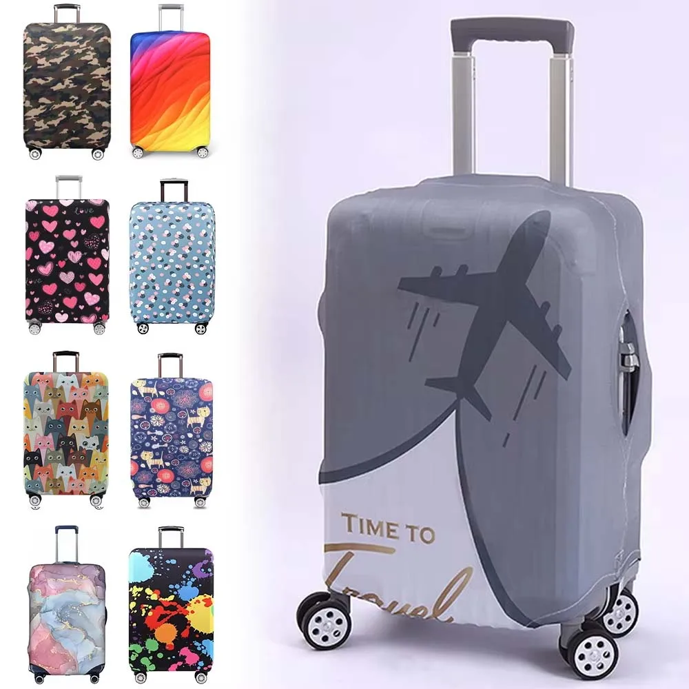 Fashion Suitcase Cover High Elastic Geometry Love Heart Shaped Luggage Case Dust Cover 18-32Inch Suitcase Essential Accessories