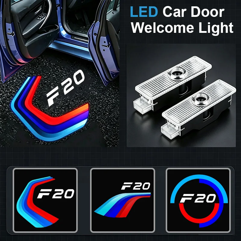2PCS LED Car Logo Door Welcome Lights For BMW F20 2011-2019 1 Series 116i 118i 120i 125i M135i M140i Projector Lamp Accessories