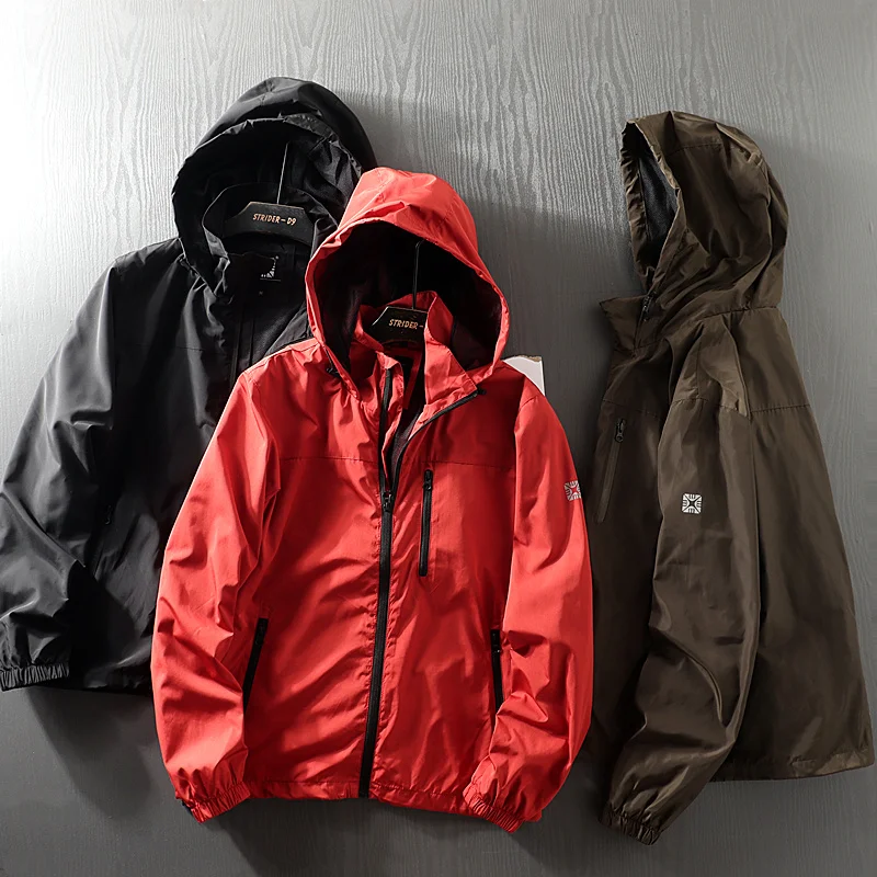 

Мужская ветрозащитная, водонепроницаемая, дышащая куртка с капюшоном, стильная городская, удлиненная, приталенная, верхняя одежда