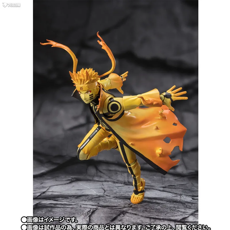 Bandai Original S.H.Figuarts Anime Figur Uzumaki Naruto (Kurama Mode) Actionfigur Spielzeug für Jungen Kinder Geschenk Sammlermodell