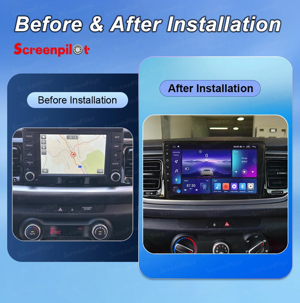 Android 16 Car Radio Stereo Head Unit For Kia RIO Stonic YB 2016 - 2022 Multimedia Video Player GPS Navigation Touch Screen BT
