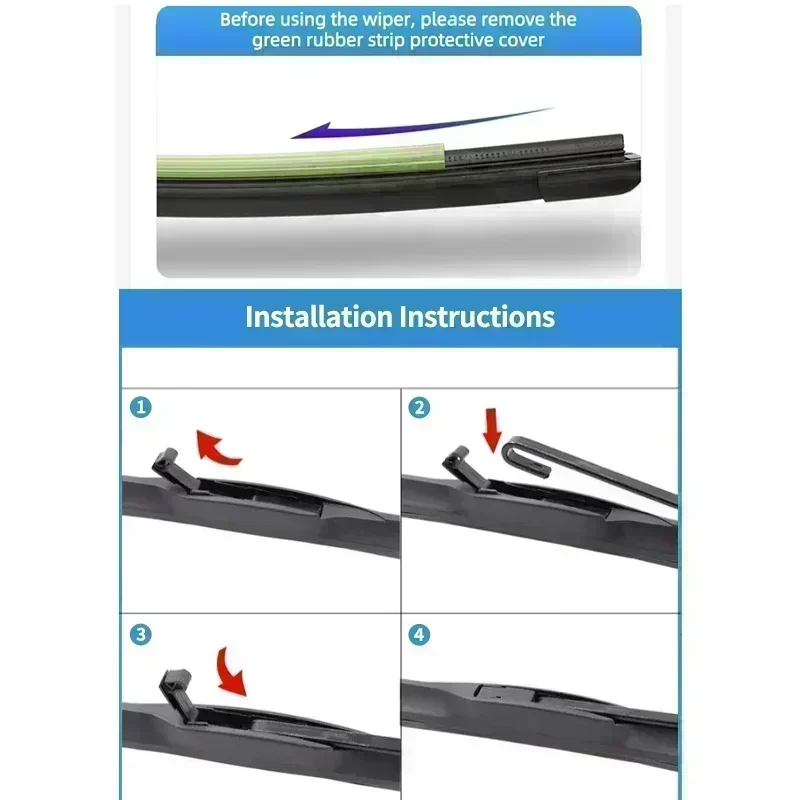 3x Car Front Rear Wiper Blade For Hyundai I20 N N Line 2020 2021 2022 2023 BC3 Accessories Windshield Windscreen Window Brushes