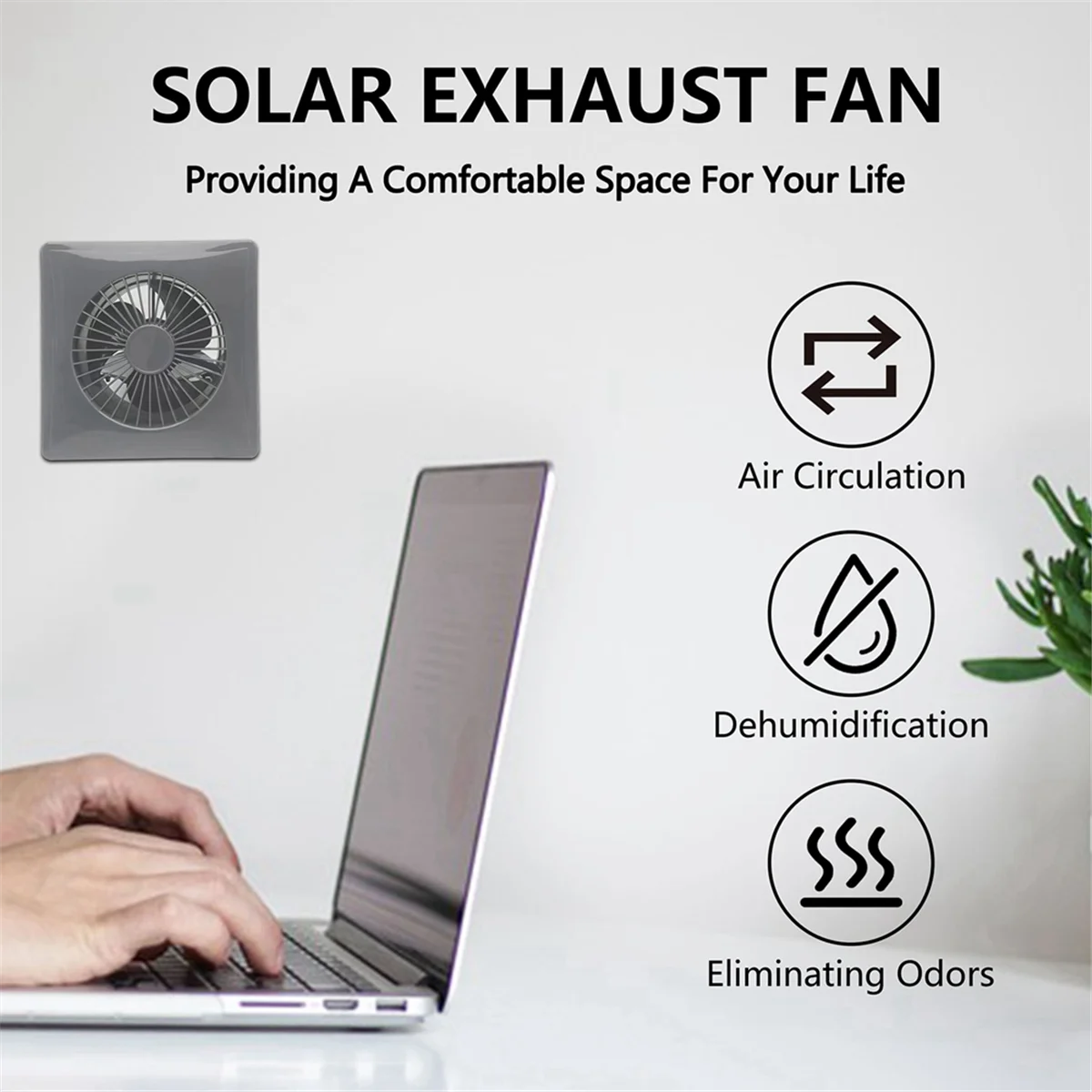 Abgn nova energia 4 Polegada ventilador solar silencioso de alta velocidade com painel 8w galpão exaustor solar para galhetes, estufas, galpões a