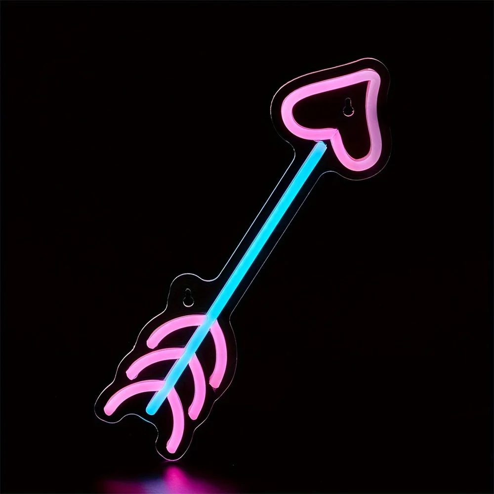 Arrow Heart Shape Led Neon Sign Sign For Home Room Party Garden Man Lady Mothers Day Weddings Bedroom Love Angel  Neon Lights