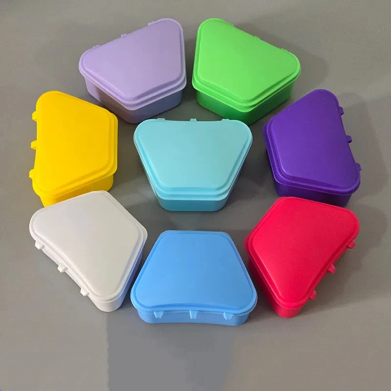 30 Pcs Colorful Dental False Tooth Box Oral Plastic Cleaning Retainer Case Denture Care Box