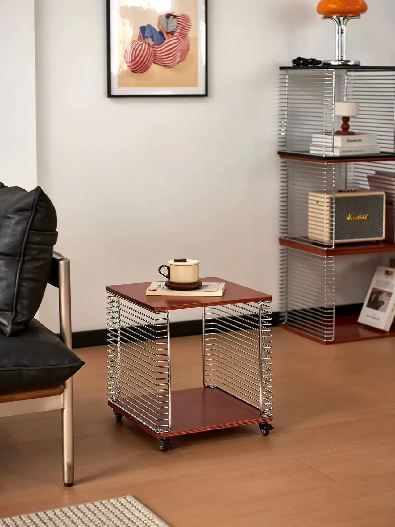 Coffee table furniture line storage rack living room sofa side table with wheels movable small edge several small carts