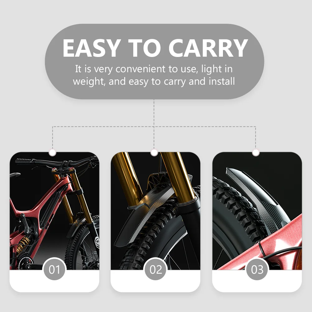

Carbon Fiber Fenders Durable PP Material Wide Application Bike Mudguard Mountain Bikes Cycling Practical Design Easy