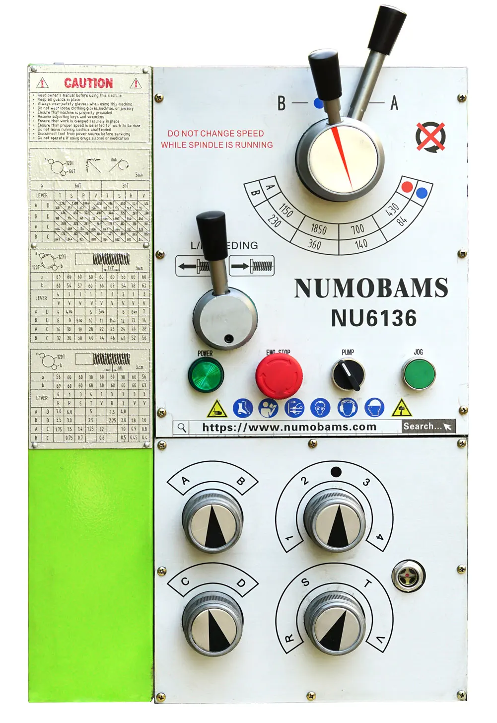 NUMOBAMS NU6136 Universal Metal Lathe Machine Heavy Duty Manual Horizontal Lathe For Workshop Metal Processing