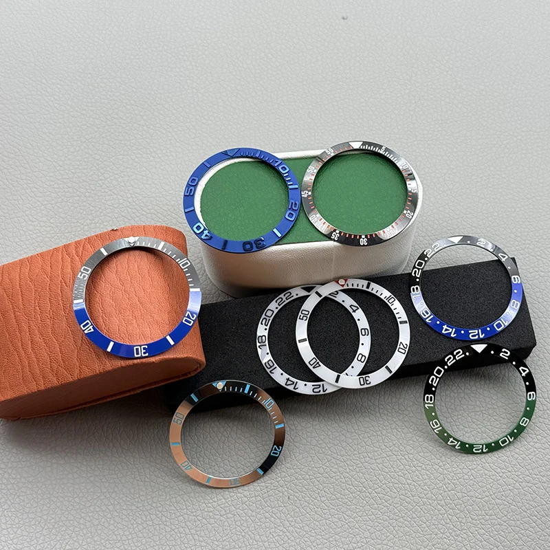 Multiple Styles Customized 38mm*30.6mm Sloping Ceramic Bezel Insert NH35 NH36 4R35 7S26 GMT Diving Watch Ceramic Bezel Mod Parts