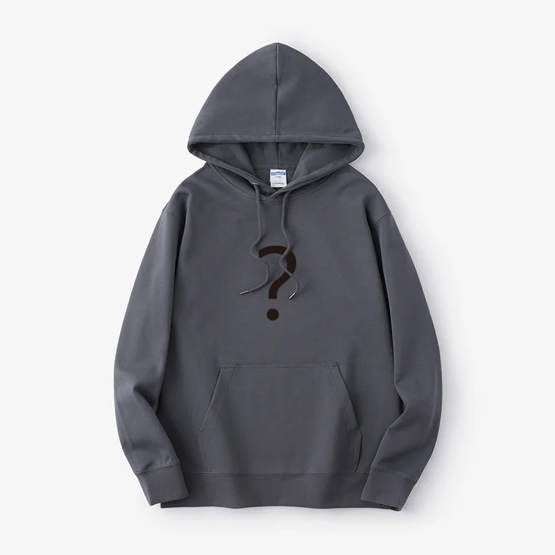 

Creative Question Mark Hoodie Sweatirt Candy Color ex Loose Fit Street Sle Long Sve Printed Casual Top for Couples