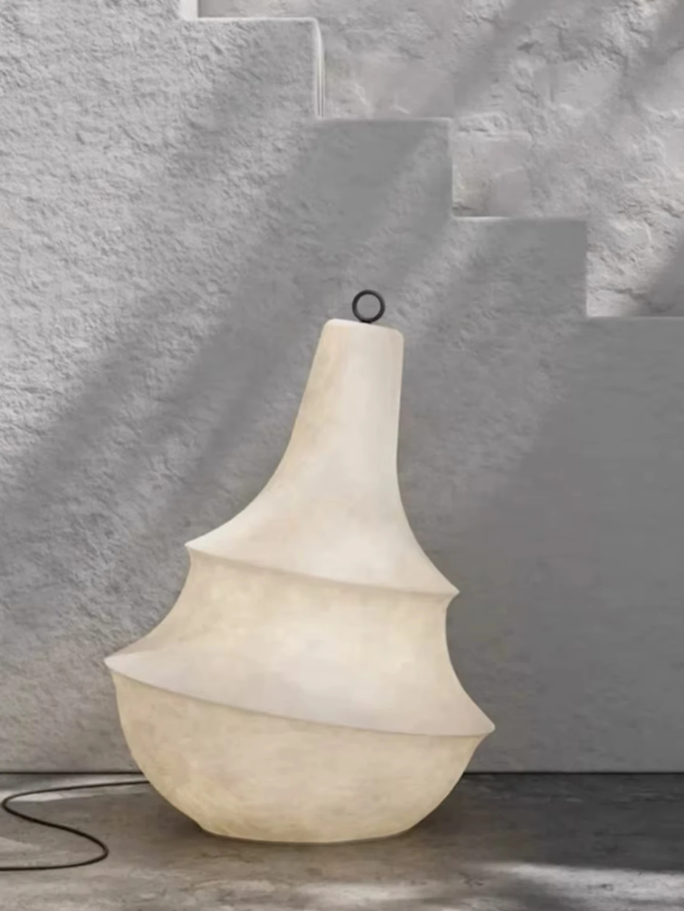 

Japanese Wabi-sabi Style Rice Paper Floor Lamp Creative Imitation Bell Restaurant Luxurious Decoration Lamp Art Exhibition Hall