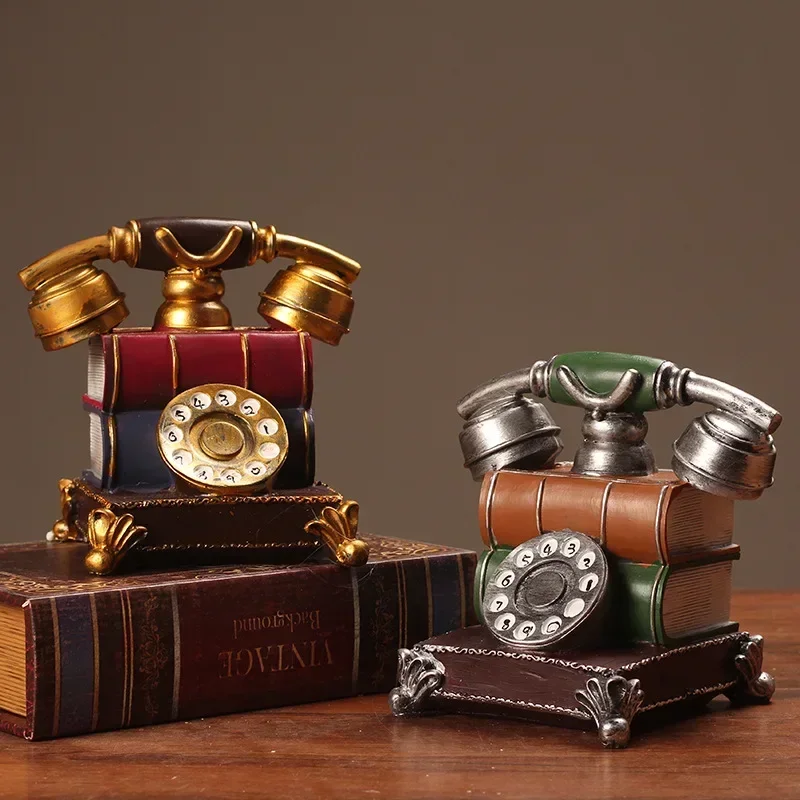 

Европейская модель телефона, скульптура, креативное Ретро украшение для дома, гостиная, кафе, книжная полка, аксессуары в стиле арт-деко, винтажный Декор