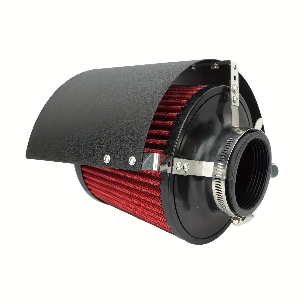 Car Intake Modification Mushroom Head Air Filter Heat Shield Stainless Steel Universal Adjustable 76MM