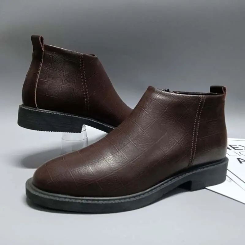 2026 Winter Men Chelsea Boots British Style Soft Sole Ankle Boots Retro Casual Leather Shoes Fashion Male Footwear