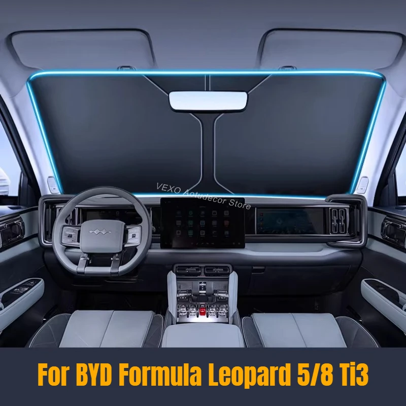 For BYD Leopard 5 8 Ti3 2025 2026 Windshield Sunshade UV Protection Heat Insulation Foldable Car Front Window Sun Visor Cover