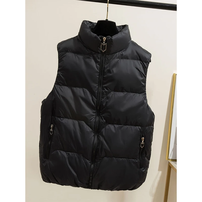 

plus Size Warm Black Vest Loose Outerwear Women Casual Versatile Color Tank Top Winter plus Size Fashion Korean Style
