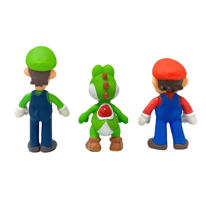3Pcs Super Mario Bros PVC Action Figure Toys Dolls 4.4inch Mario Luigi Yoshi Model Set for Kids Birthday Gifts image 4