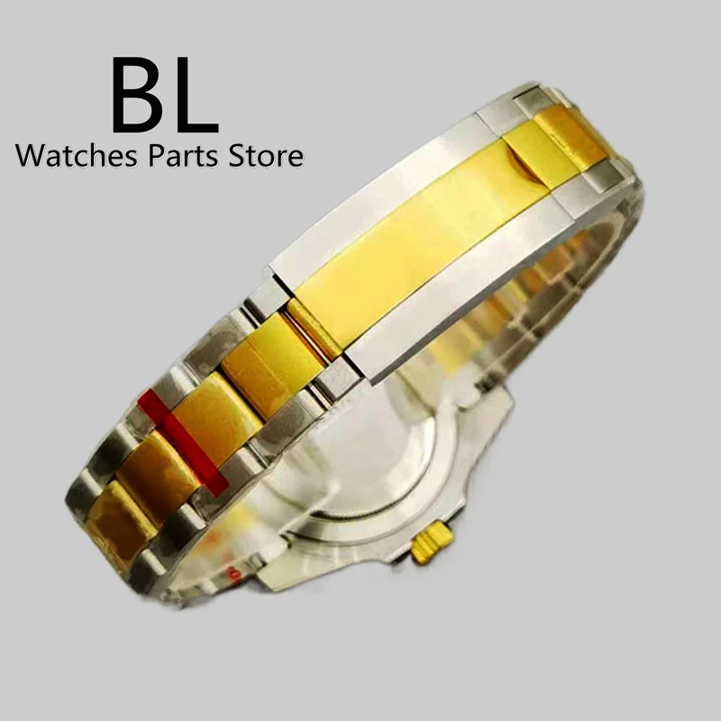 BLIGER 40mm Luxury Diver\'s Watch For Men Two-tone Gold Sapphire Glass Luminous Automatic Mechanical Wristwatches Jubilee Strap