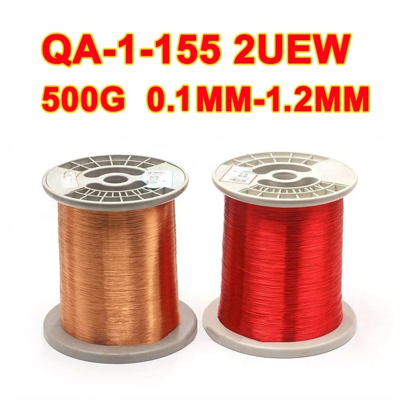 500g QA-1-155 2UEW 0.1mm 0.2mm 0.4mm 0.5mm 0.6mm 0.8mm 1.0mm 1.2mm Wire Enameled Copper Wire Magnetic Coil Winding High Temper