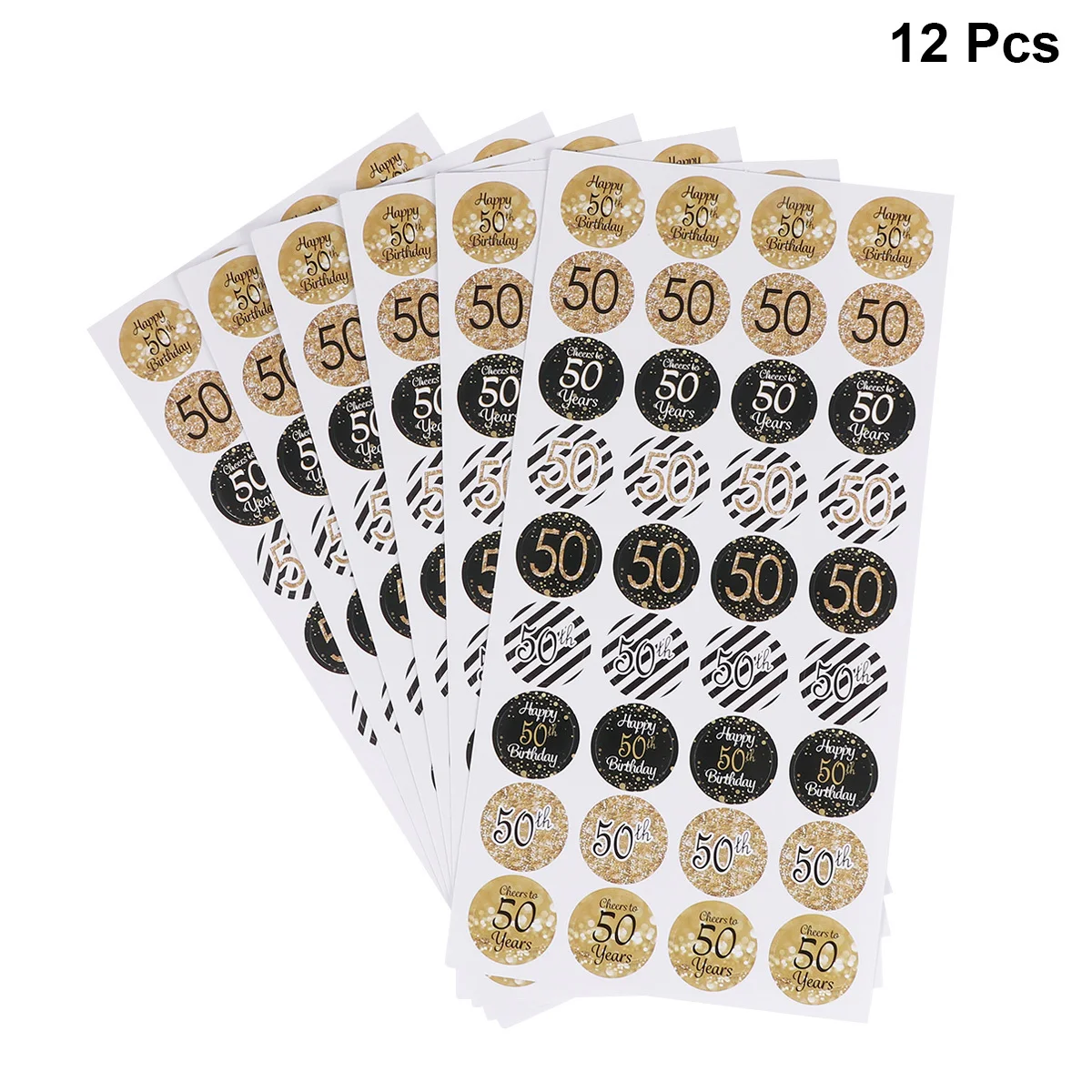 

432Pcs Creative Birthday Sticker Set 50Th Round Sealing Stickers Gift Bag Party Favor Decoration Birthday Sticker