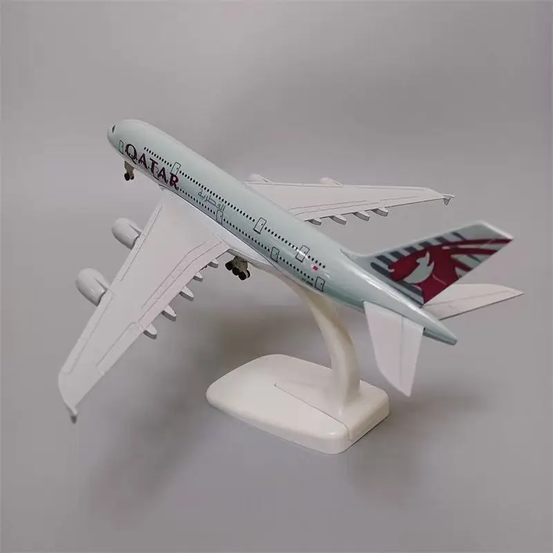 Aviation alloy aircraft model simulation static 20 cm Airbus series Qatar 380 sent to friends collection display