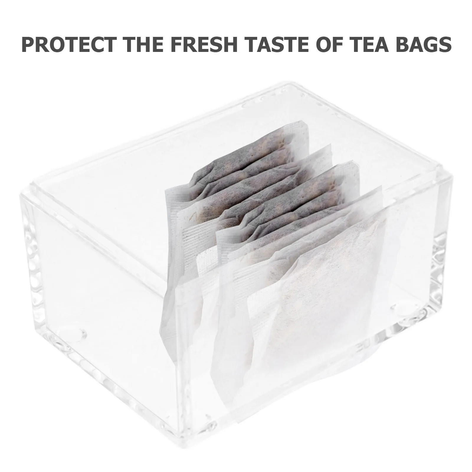 

Tea Bag Organizer Acrylic Storage Box for Instant Coffee Sugar Packets Multi-Purpose Desktop Candy Container
