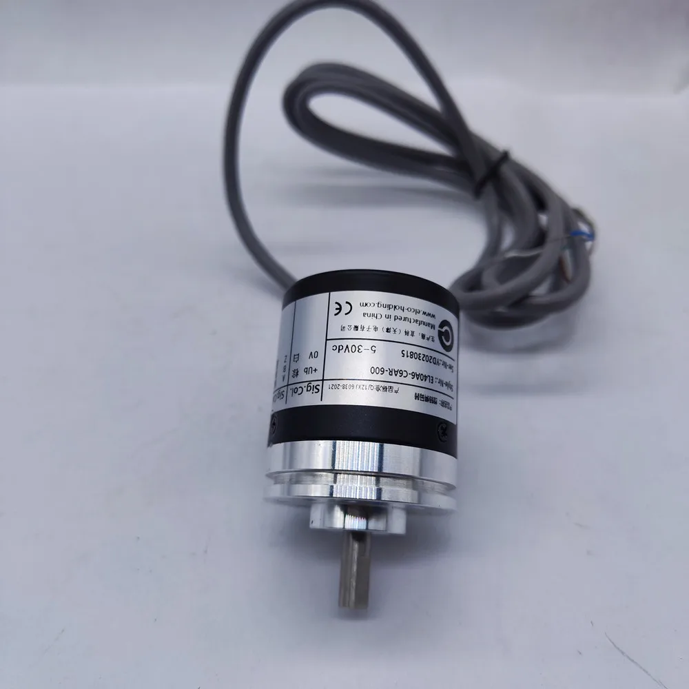 40mm Outer Size Rotary Encoder EL40A6-C6AR-600 Accurate Positioning 1000P Resolution 5V Voltage ABS Material Black
