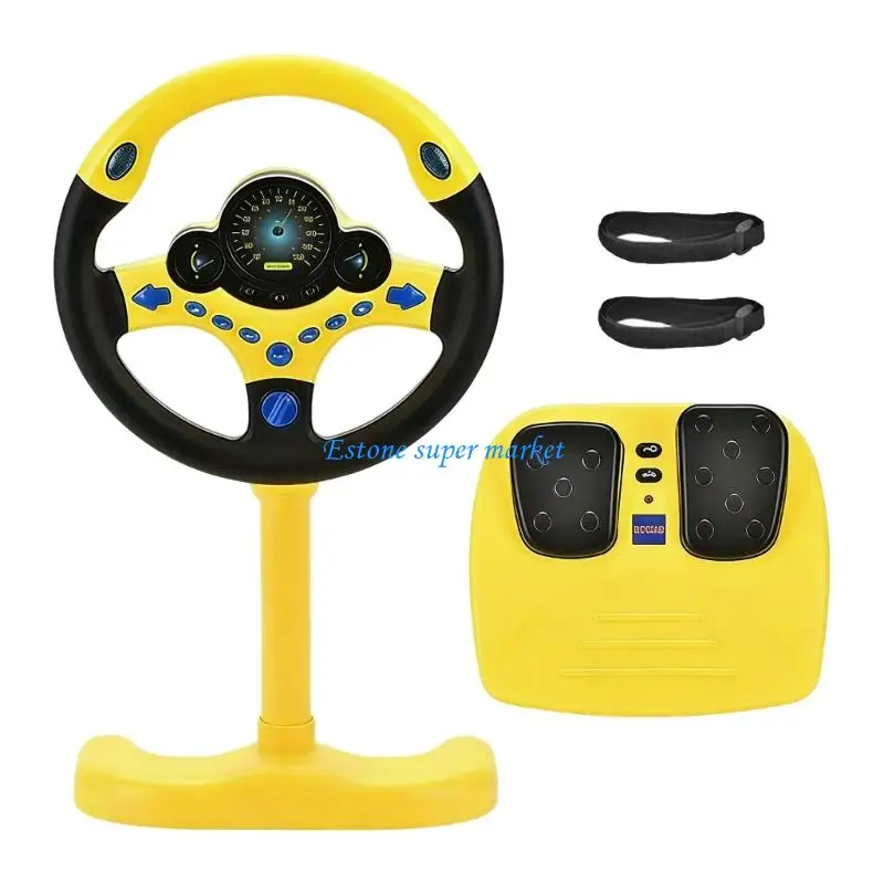 090B Engaging Backseat Car Toy Steering Wheel With Simulated Engine Sounds And Compact Storage Design