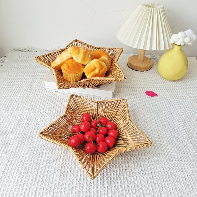 Mehrzweck-Rattan-Nachahmung, sternförmiger Korb, effizientes Schreibtisch-Organizer-Management-Tool, Desktop-Snacks-Organizer