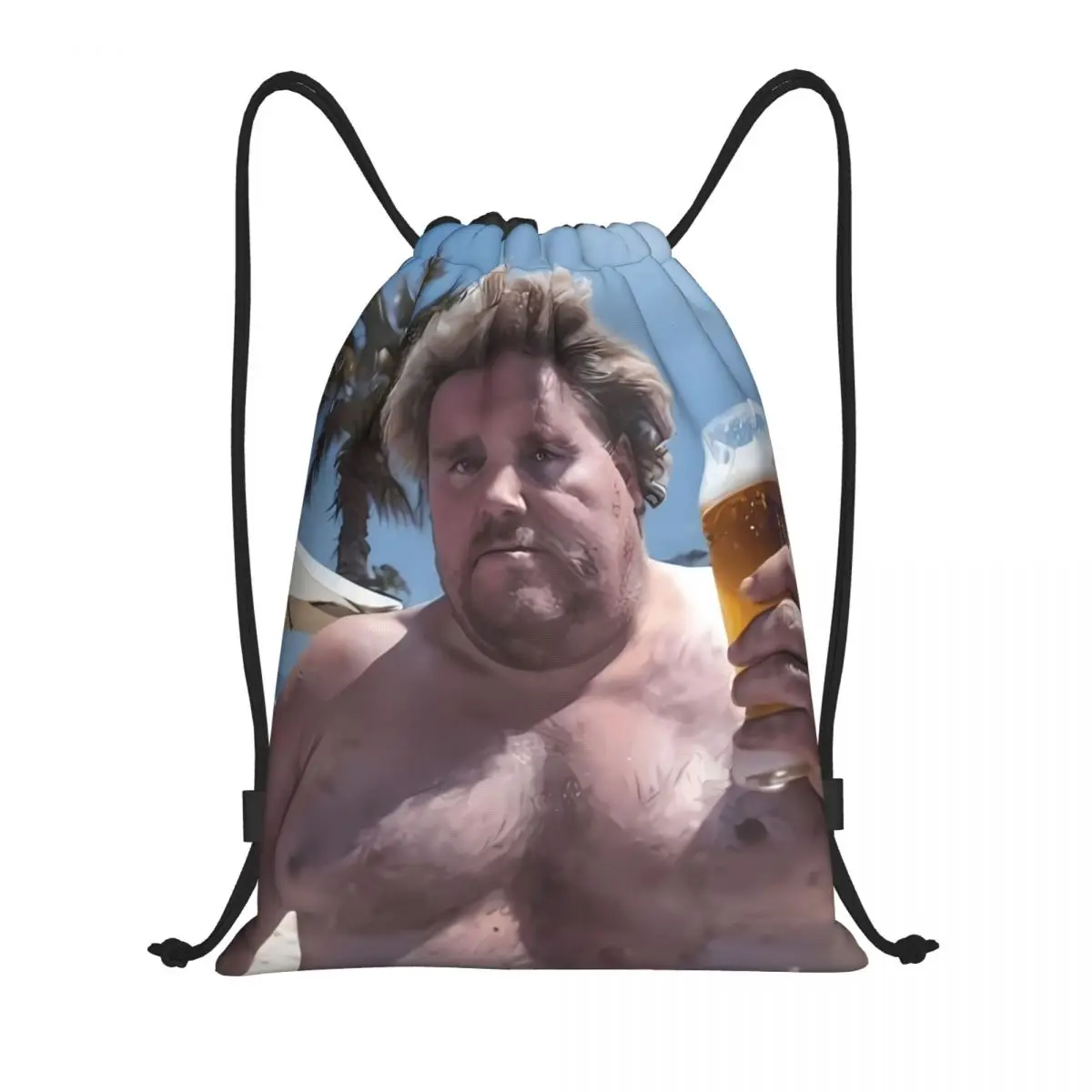 Custom Delicious Beer On Madeira Drawstring Bags Women Men Lightweight Sports Gym Storage Backpack