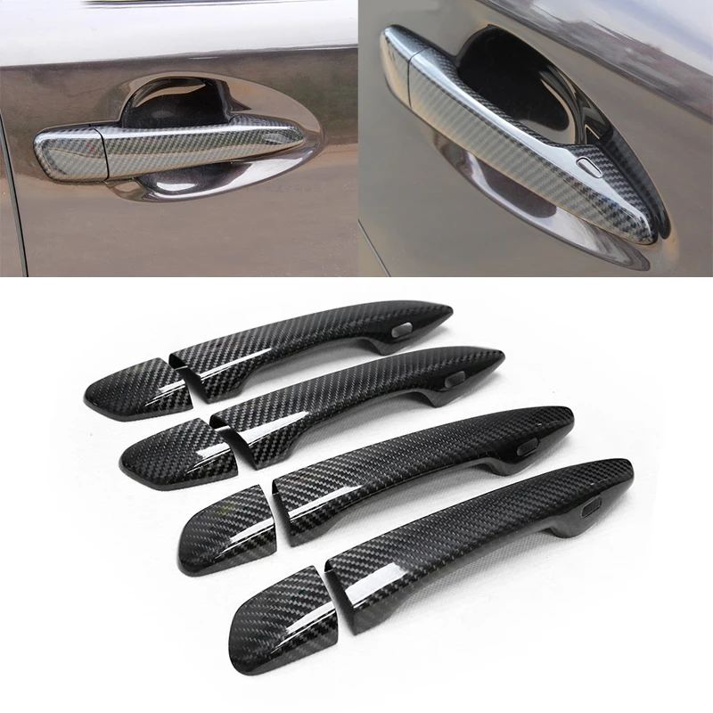 

For Lexus 4 doors ES200 IS GS CT200h 300 modified dry carbon fiber door handle outside handle sticker2013-2017 4PCS